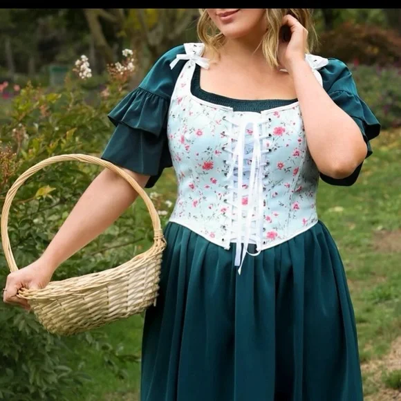 Floral Corset Crop Top - Picture 1 of 4